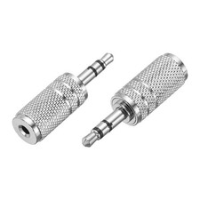 2 Pcs TRS3.5mm Male to 2.5mm Female Nickel Plating Adapter