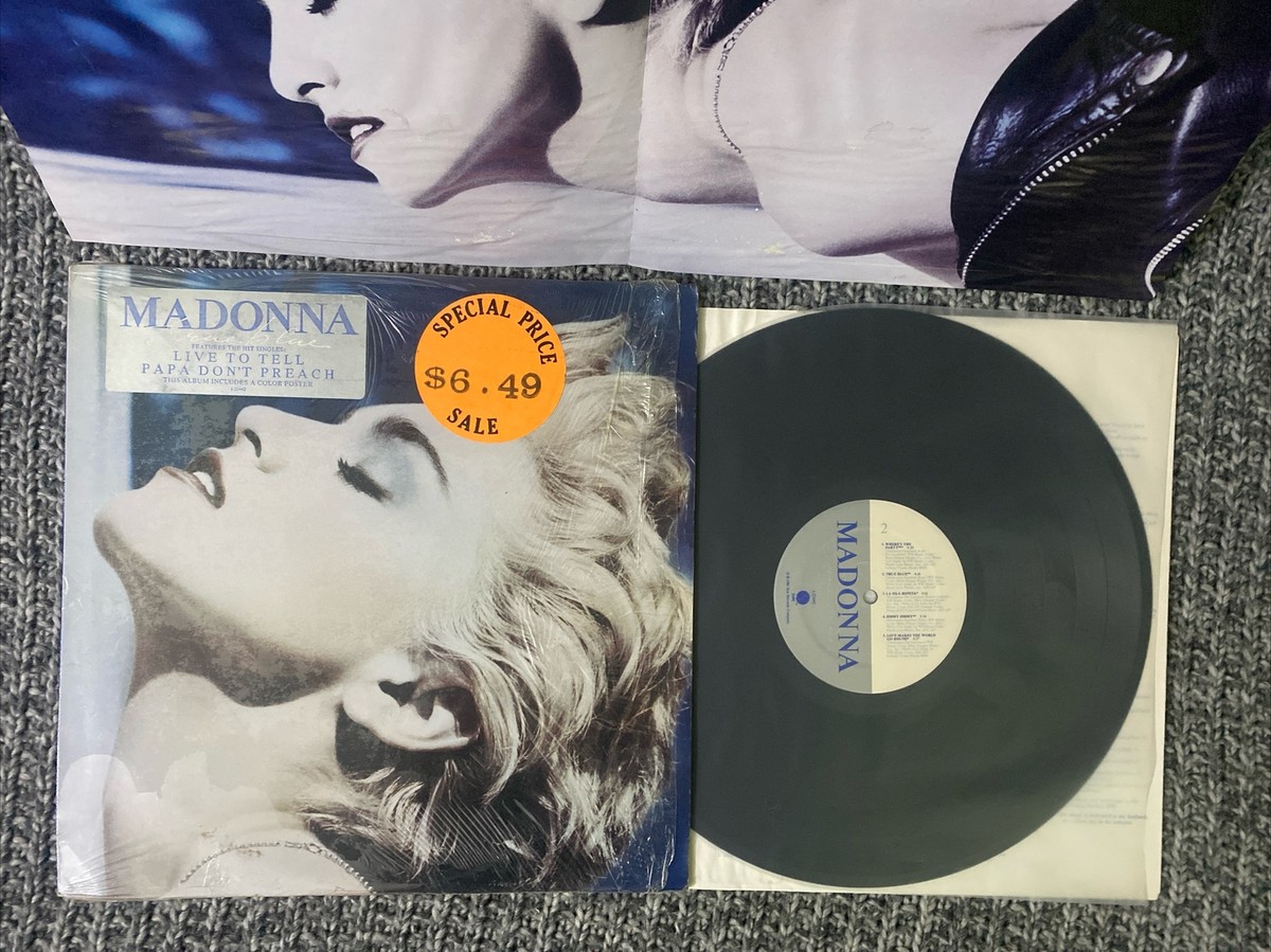 Madonna Lp True Blue 1986 V. G+ in Shrink Original Press with