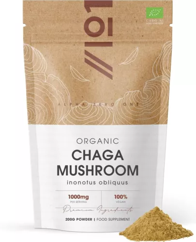 Organic Wild Chaga Mushroom Powder (Perfect Chaga Tea - Mushroom of Immortality)