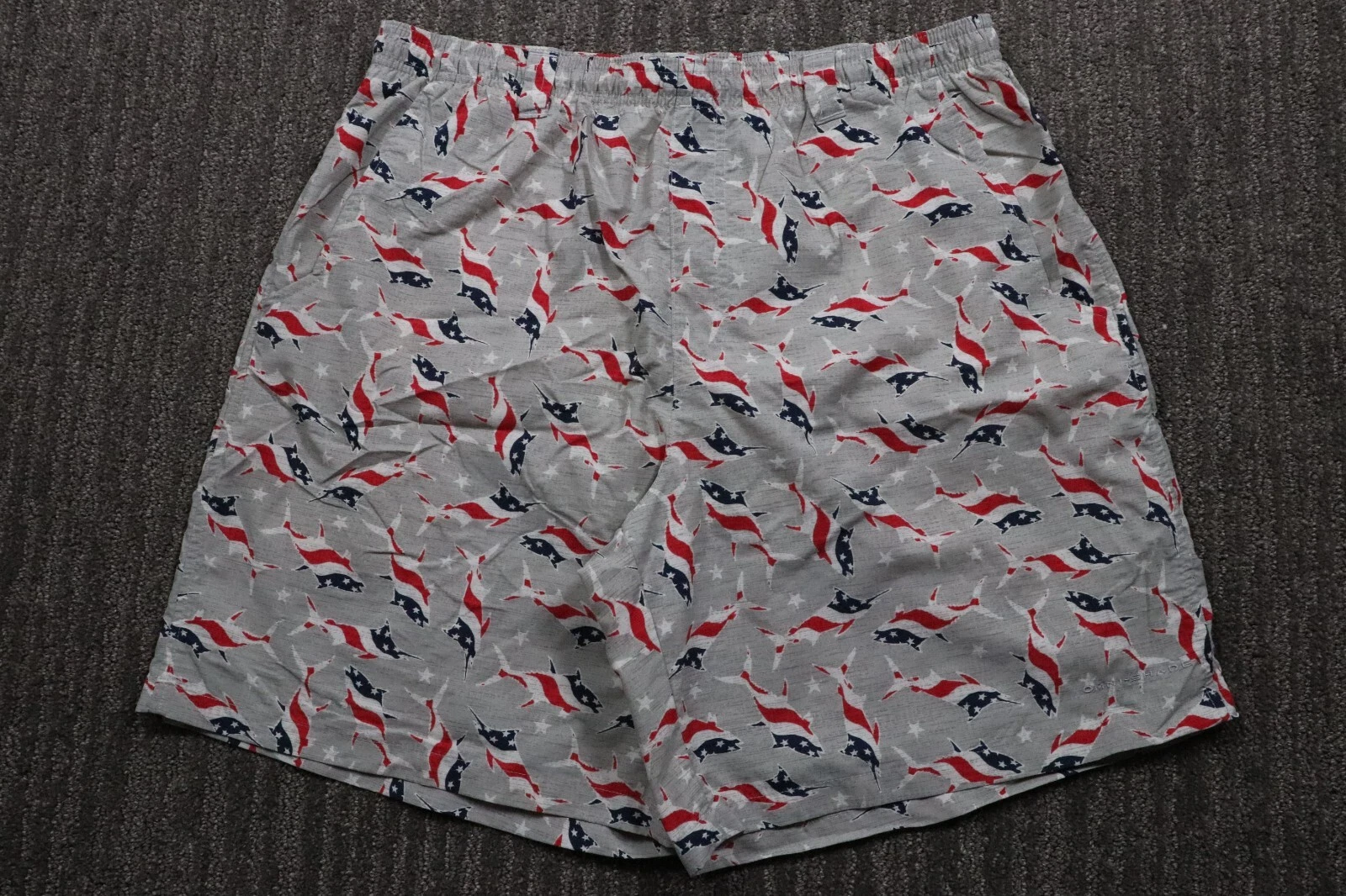 Columbia Performance Fishing Gear American Flag Marlin Shorts Outdoor Men's L