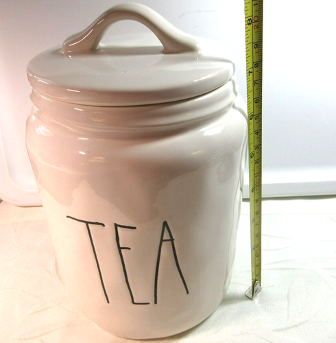Rae Dunn Artisan 2016-17 *1 (TEA) Canister w/ Dimples* 8" Ceramic Ivory - Picture 3 of 7