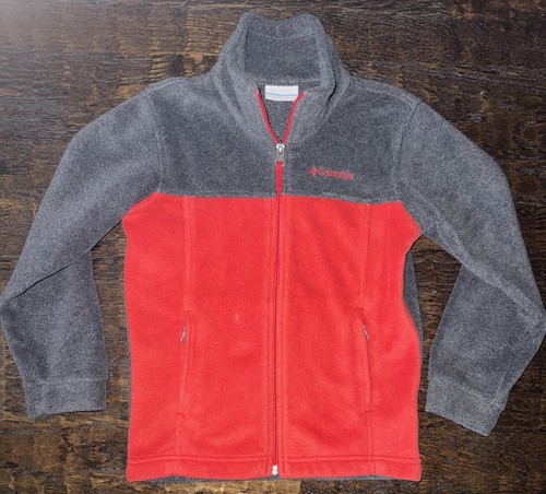 Columbia Jacket Boys Size 6/7 Fleece Gray & Red