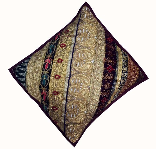 16"-2 EXOTIC SARI SEQUIN THROW ACCENT CUSHION PILLOW COVERS ANNIVERSARY GIFT - Picture 7 of 9