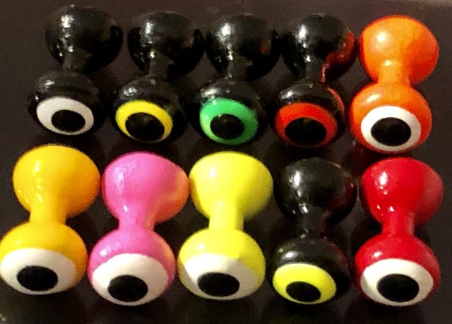 Double Pupil Lead Eyes X-LARGE 10 Augen Fluo Orange w// White /& Black Pupil 2PXL5