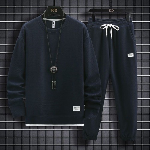 Men's 2 Piece Set Sweatshirt Sweatpants Set Mens Sports Suit Tracksuit - Picture 15 of 33