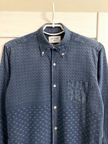 Our Legacy Indigo Paisley Pocket Button Shirt Size 46 / S - Picture 2 of 17
