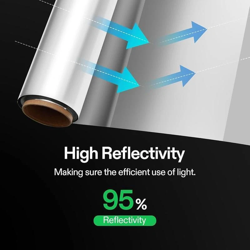 Rollo de película reflectante de Mylar 4 pies x 100 pies interior exterior cuarto de cultivo tienda uso plateado Foto 4 de 4