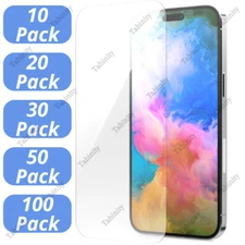 Wholesale Lot Tempered Glass Screen Protector For iPhone 15 14 13 12 11 XR 8 7 6