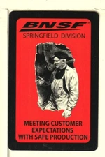 Single Railroad Playing Card "Burl North/Santa Fe, BNSF-5" Ne Havlir Bk, Stand