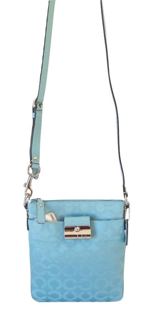 New DEFECT Coach Kristin Signature Crossbody Swingpack Turquoise