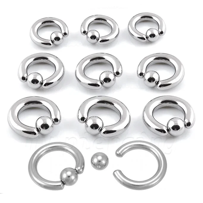 PAR 20G-2G Anillo de cuentas cautivas de acero Cartílago de oreja Tragus Labret Anillo de tabique Foto 4 de 4