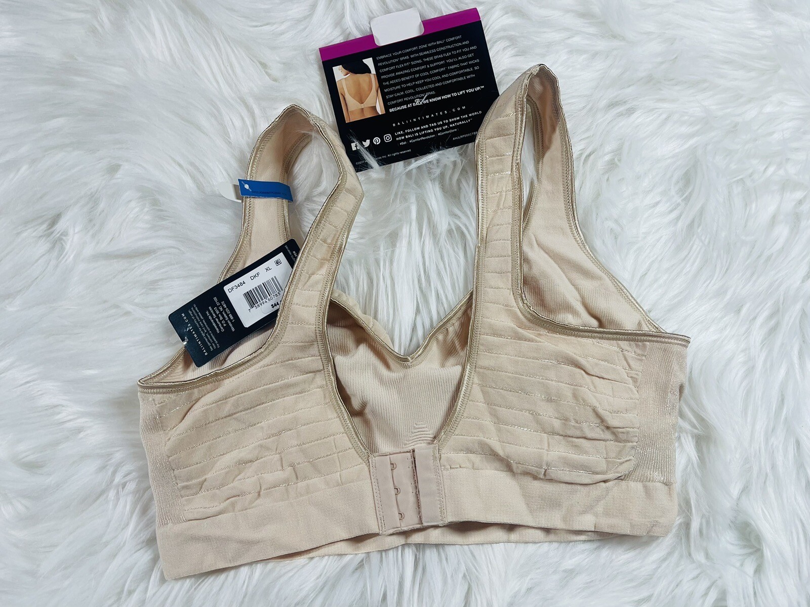2 Bali Bra Comfort Revolution ComfortFlex Fit Wireless DF3484 Beige Size XL eBay