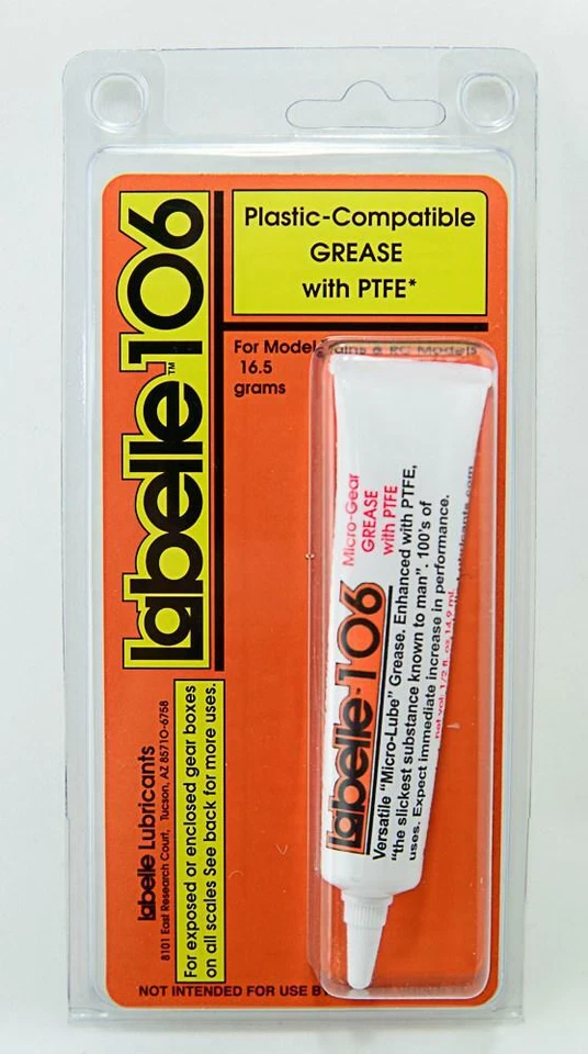 Labelle 106 Plastic Compatible Grease with PTFE for HO OO N TT Z G and O gauges