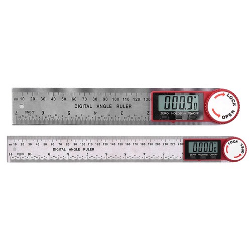 1 x Angle Finder 360° Digital Display Stainless Steel Electronic Measuring Ruler