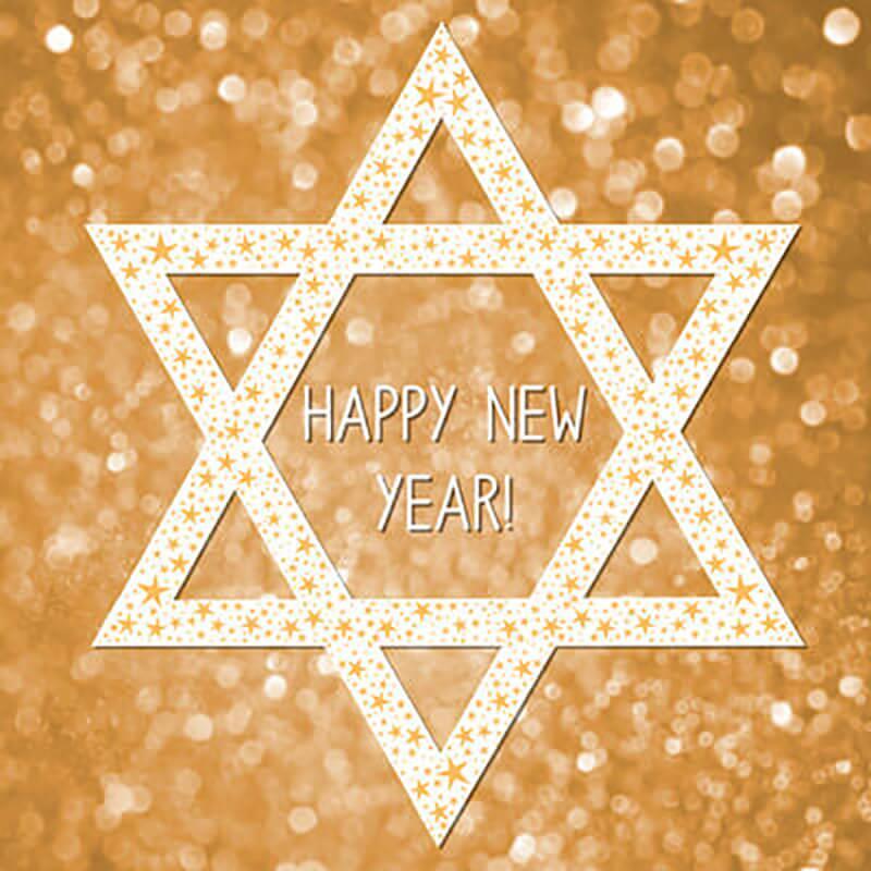 Davora Jewish New Year Greeting Card with Envelope Rosh Hashanah JYF0024