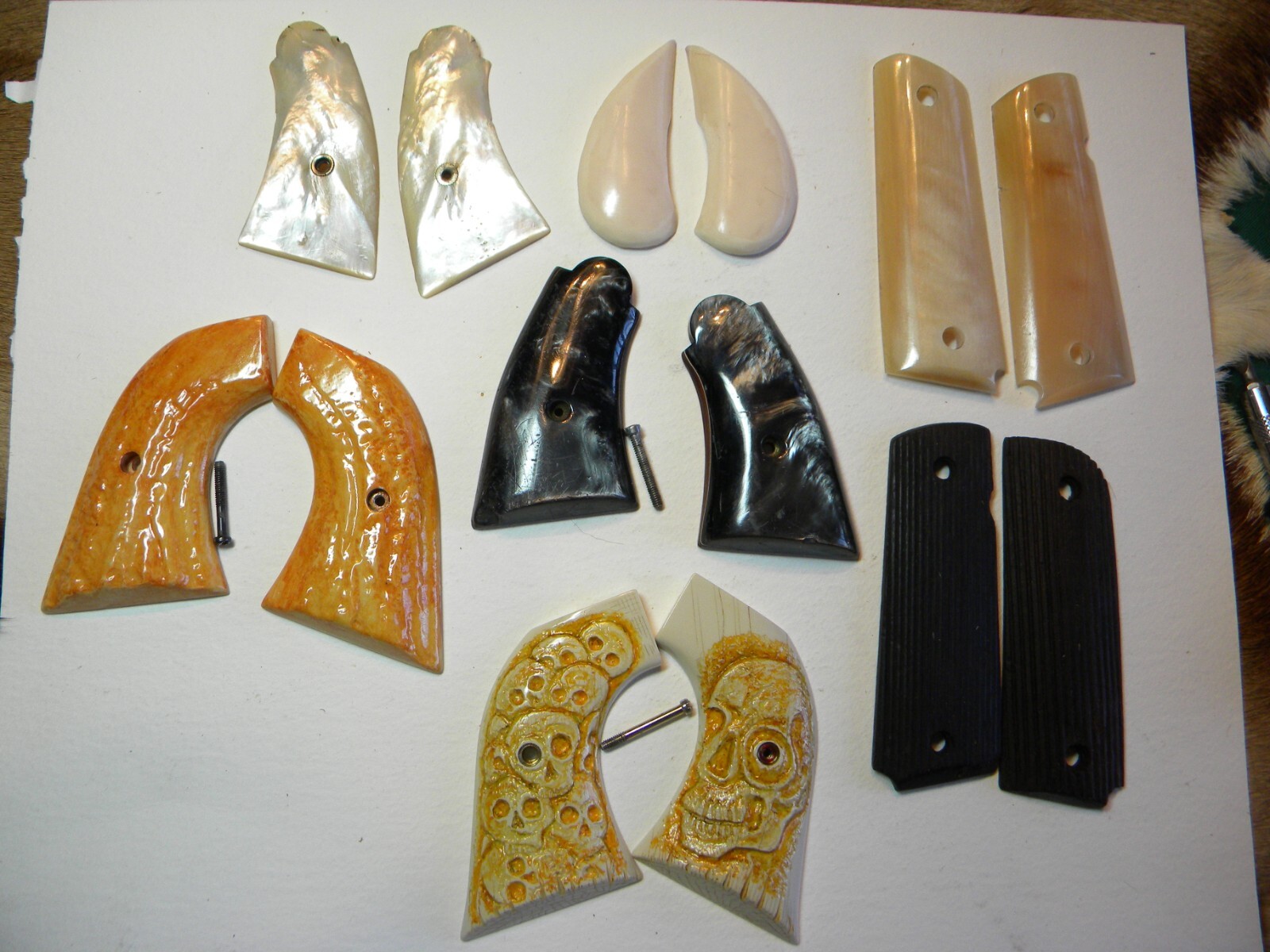 " GUN GRIP LOT", W/MOP S&W, and HAND CARVED SKULLS, (7) SETS eBay