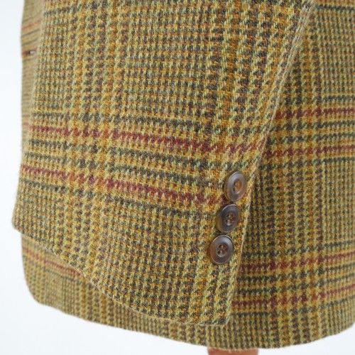 Mens Check Tweed Jacket 42R UK Size Mustard Wool Sport Coat Blazer - Picture 9 of 11
