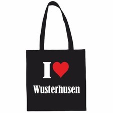 Tasche Beutel Baumwolltasche I Love Wusterhusen das ideale Geschenk für Valentin