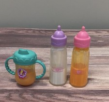 Lot of 3 Magic Disappearing Juice Milk Baby Doll Bottle You Me Pretend Play