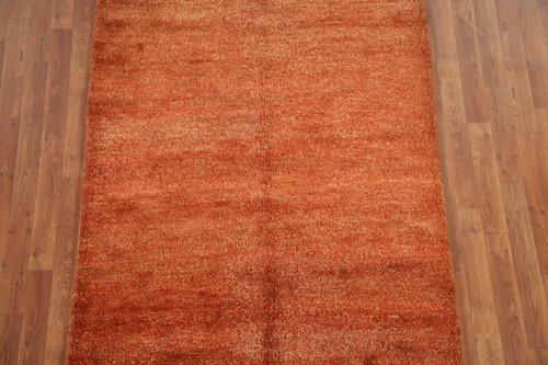 Contemporary Solid Moroccan 4x6 Hand-Knotted Rug - Picture 3 of 12