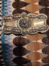 Vintage Gold Tone Buckle Beautiful Details Two Piece Buckle Unisex