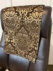 14" x 30" Recliner protector Head Rest Cover Vinyl Sofa seat brown damask