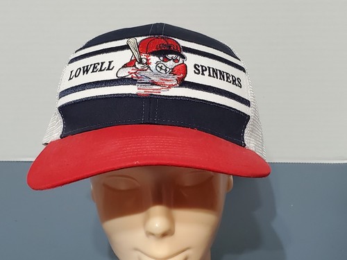 LOWELL SPINNERS Minor League Baseball Mesh Snap Back Hat Cap Colorblock RARE euc - Picture 3 of 10