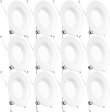 Sunco Lighting 12 Pack 5/6 Inch LED Can Lights Retrofit Recessed Lighting, Trim,