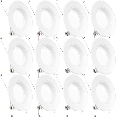Sunco Lighting 12 Pack 5/6 Inch LED Can Lights Retrofit Recessed Lighting, Trim,
