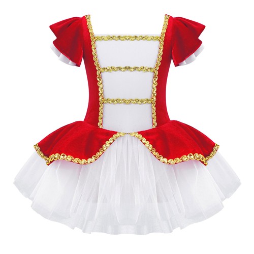 Girls Christmas Elf Santa Claus Costume Dance Tutu Dress Ballet Party Dancewear - Picture 7 of 40