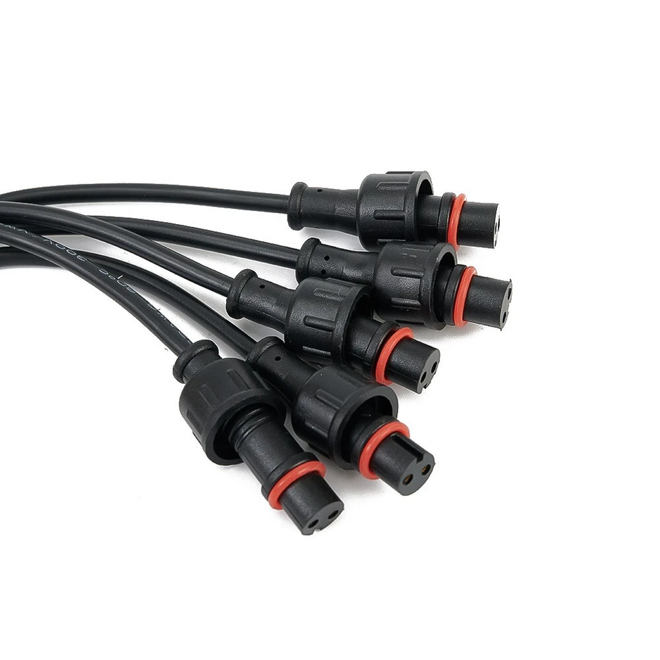 5Pairs Black IP65 Waterproof 2Pin 18AWG Wire LED Male & Female Cable Connector# - Image 4 of 4