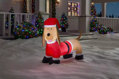 Home Accents 3.5 Ft LED Dachshund in Santa Suit Inflatable New | eBay