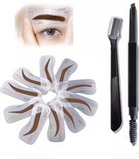 Plantillas y lápiz de cejas, 10 estilos de modelador, plantilla reutilizable