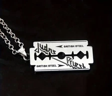 [NEW] Judas Priest Silver Color British Steel Necklace and Razor Blade Pendant