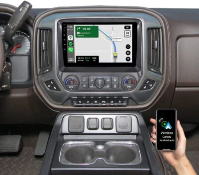 Car GPS Carplay Stereo Radio For 2014-2018 Chevrolet Silverado GMC Sierra Wifi