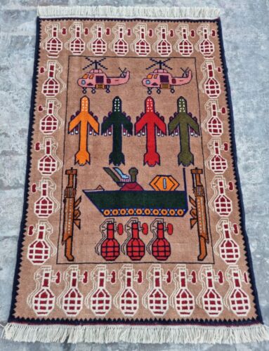  A Beautifully Handmade Afghan  Rug Rare Design Great Quality 145X 98 Cm - Picture 1 of 10