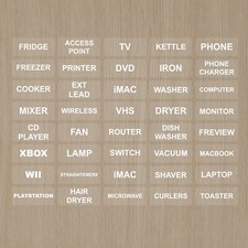 40 x Plug Organisation Labels / Extension Lead Plug Identification Vinyl Sticker