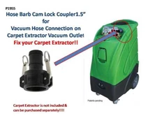 1.5" Vacuum Hose Barb Cam Lock Coupler Portable Extractor carpet Clean Black
