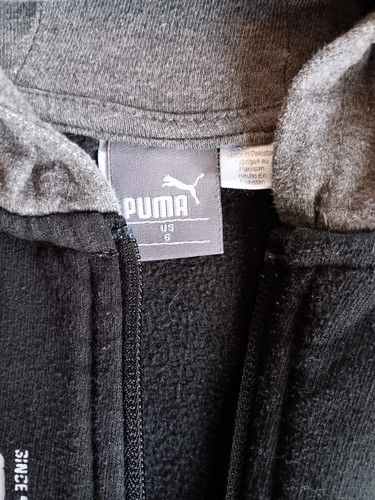 Sweater size 6 Boys Puma black full zip Hoodie Sweatshirt - Picture 6 of 6