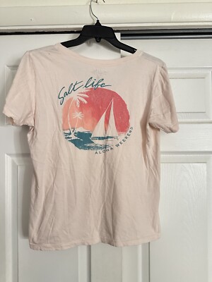 Salt Life Live Salty Aloha Pink Graphic Short Sleeve T-Shirt Womens Size XL