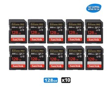 128GB Sandisk Extreme Pro SD Card for Camera / Trail Camera / Computer 10 Pack 