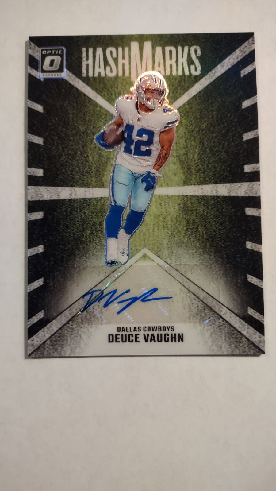 2023 Panini Donruss Optic Hash Marks Prizm Deuce Vaughn Auto #HM-DVN - Cowboys