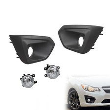Driver Side Front Fog Light Bezel - Black Housing, Clear Lens - For Subaru Impreza 2012-2014 (OE: 57731FJ010)