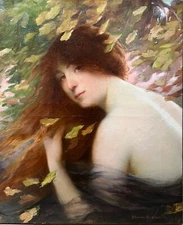 Pierre Sezille Des Essarts (1867-1950) - Autumn, 1908 Art Nouveau painting