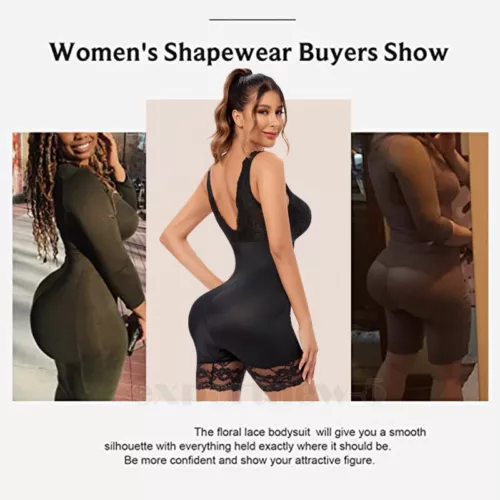 Mujeres Sexy Encaje Cuello Body Modelador de Cintura Entrenador Barriga Control Body Prendas con Forma - Imagen 10 de 24