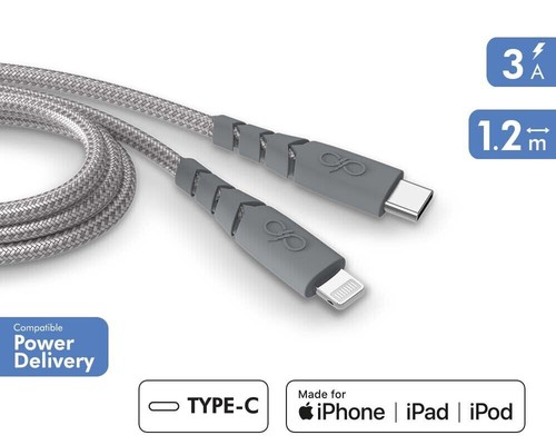 Cable USB-C / Lightnning - Force Power Ultra Rapide 3A - MFi - Garanti à vie - Photo 2 sur 2