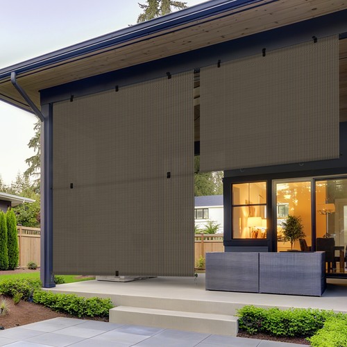 Outdoor Sunshade Roller Shades Roll up Shade Exterior Patio Foldable Roll Blinds - Picture 11 of 25