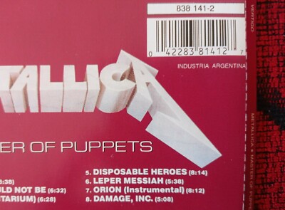 極美盤‼️USオリジナル『llica　Master of Puppets』 Metallica - Master of Puppets - Amazon.com Music