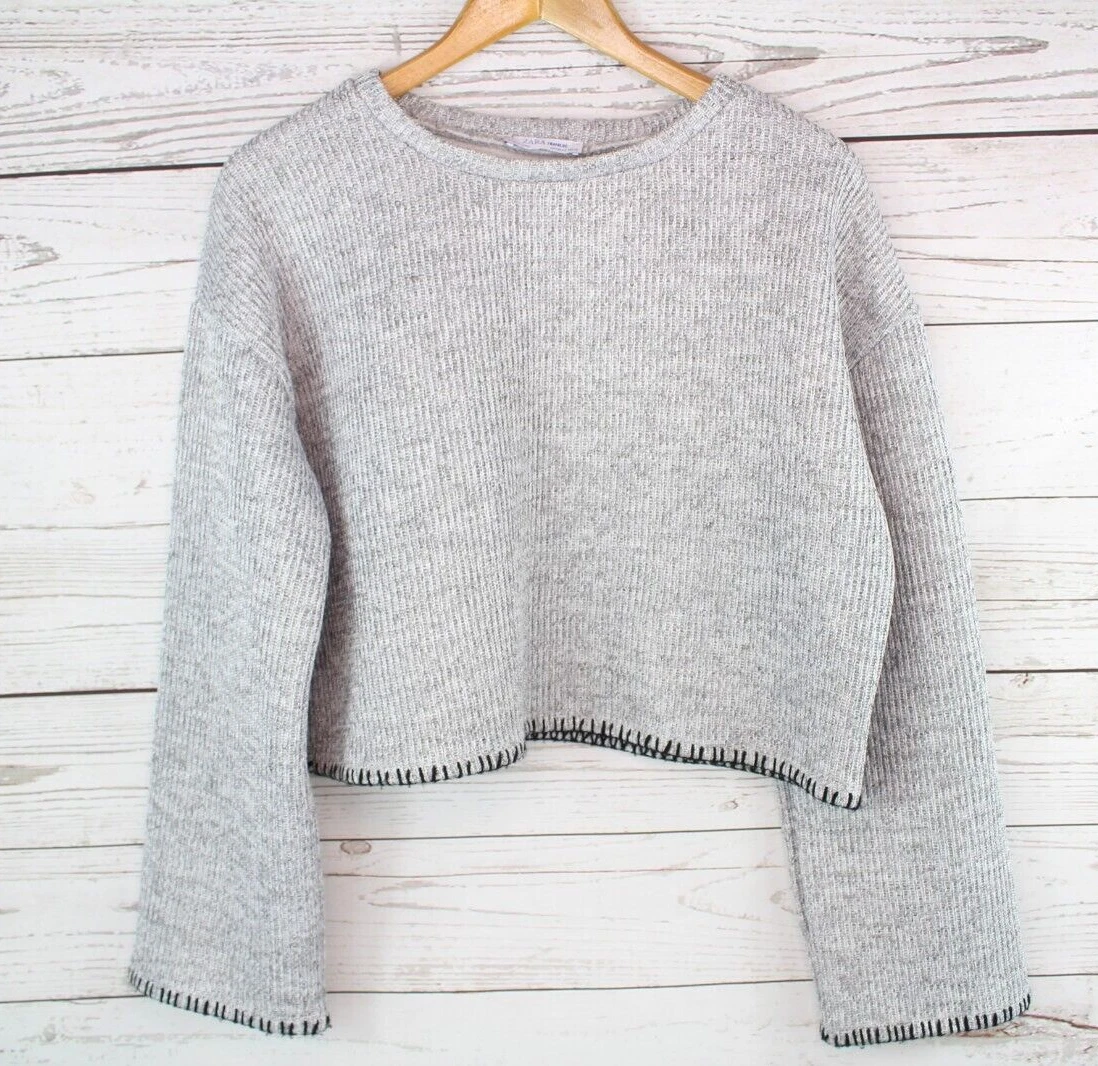 Zara grey cropped jumper Clearance