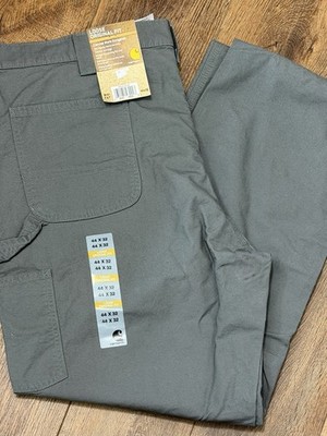CARHARTT Canvas Work Dungaree 44x32 Grey Work OG Pants B151 FAT Carpenter Cargo